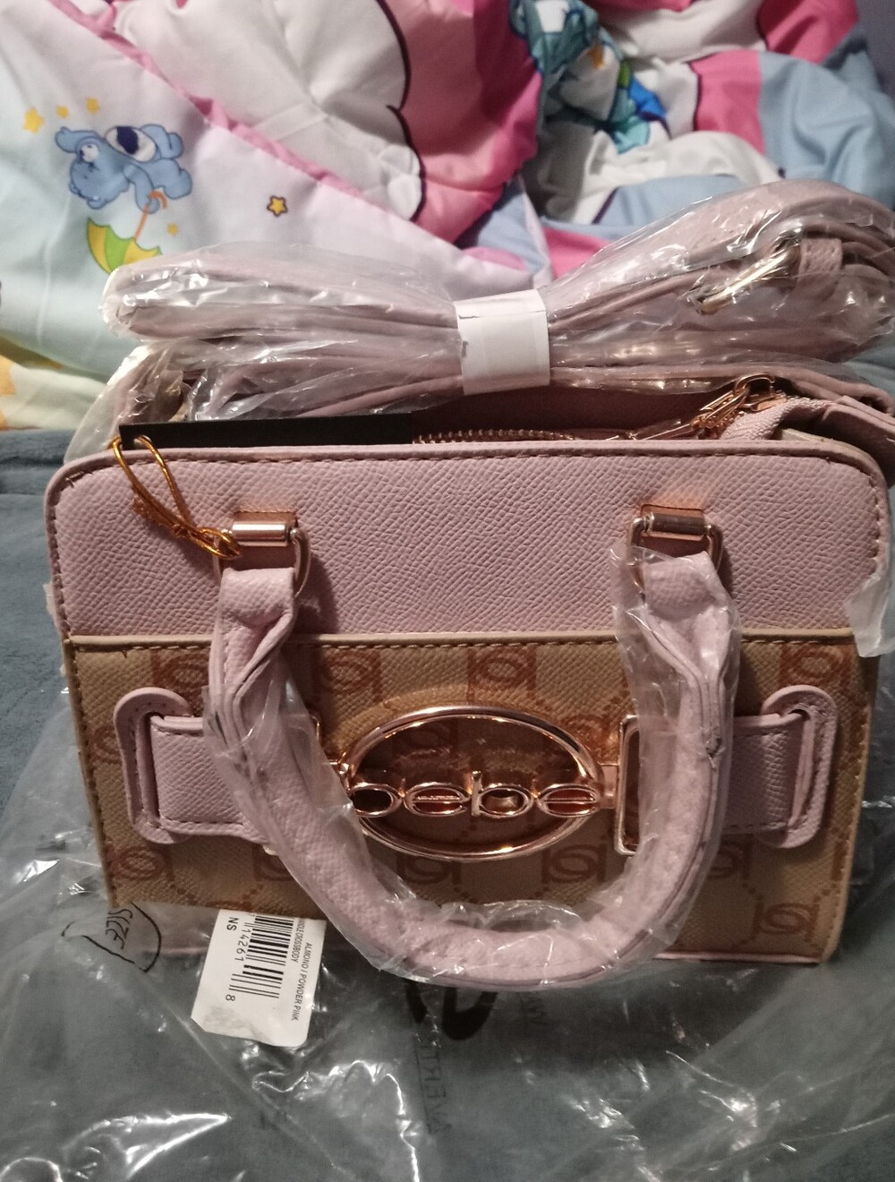 Bebe Crossbody Bag Pink And Tan